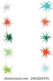 An abstract collection bundle set of blank comic book style star burst shape design element.
