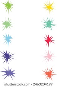 An abstract collection bundle set of blank comic book style star burst shape design element.