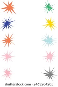 An abstract collection bundle set of blank comic book style star burst shape design element.