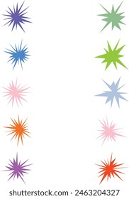 An abstract collection bundle set of blank comic book style star burst shape design element.