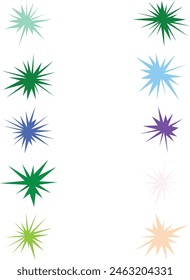 An abstract collection bundle set of blank comic book style star burst shape design element.