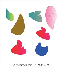 Abstract collection with colored random shapes. 
