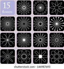 Abstract collection flowers background