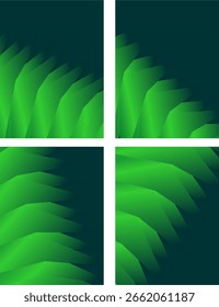 colección Abstractas de cuatro patrones de Vector degradados geométricos inspirados en verde y azul oscuro.