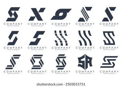 colección Abstractas con diseño de logotipo de letras S. Logotipo de diseño creativo S con colores negros.