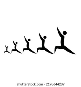 abstract collection of man with yoga moves.