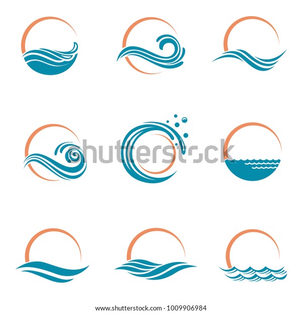 abstract collection of\
sun and sea icons