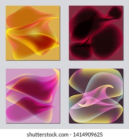 Abstract Collection of vector template label, visit cards, square greeting cards and banners with home plants, wild flowers and herbs.Business set of design templates Layout, mockup design.