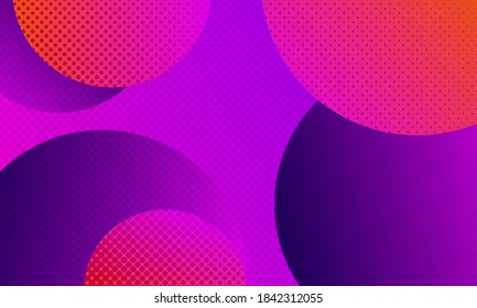 Abstract colofrul background with circles and halftone dots pattern. 