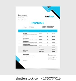 Abstract colofull office invoice bill template design