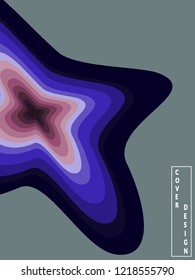 Abstract color 3d paper art illustration set. Contrast colors. Vector design layout for banners presentations, covers, posters and invitations. Trendy graphic design in blue pink pastel gray colors