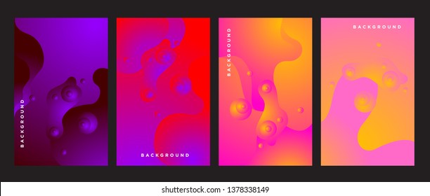 Abstract color 3d paper art illustration set. Contrast colors. Vector design layout for banners presentations, flyers, posters and invitations. Eps10. 