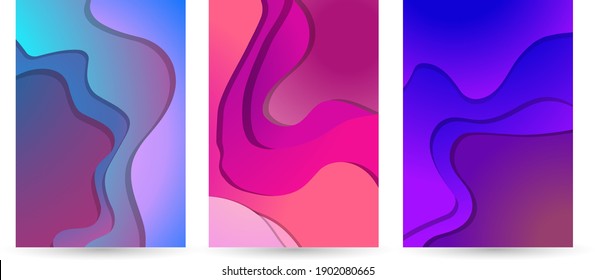 abstract color 3d paper art illustration set. Contrast colors. Vector design layout for banners presentations, flyers, posters and invitations. Eps10.