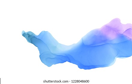 Abstract color alcohol ink texture isolated on white background .