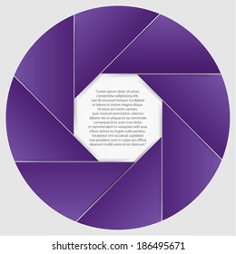 abstract color aperture blades background and space for sample text. vector