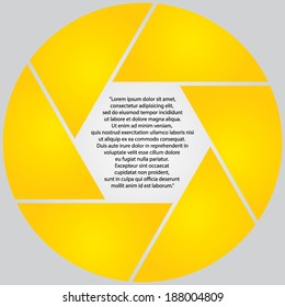 abstract color aperture blades background and space for sample text. vector