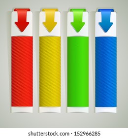 Abstract color arrow web banners vector template.