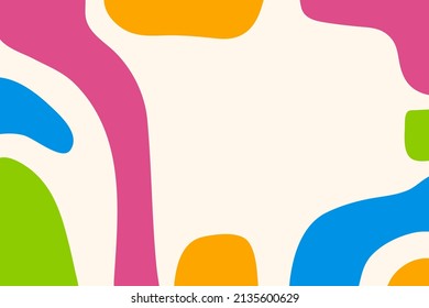 Abstract color art background with figures, bright colors of modern art in abstract modern style for posters, postcards, banners. Vector illustration