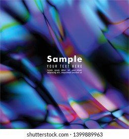Abstract color backgorund. Liquid color waves, reflection, psychedelic, glass effect vector