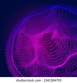Abstract color background 3d  polygonal net with lines.