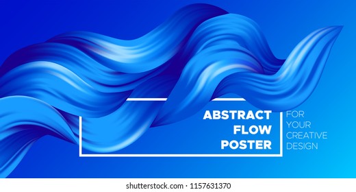 Abstract Color Background. Blue Wavy Fluid Shapes. Vector Illustration EPS10 for Your Creative Design. Beautiful Interweaving. Trendy Digital Background with Flowing Liquid for Business, Banner, Cover