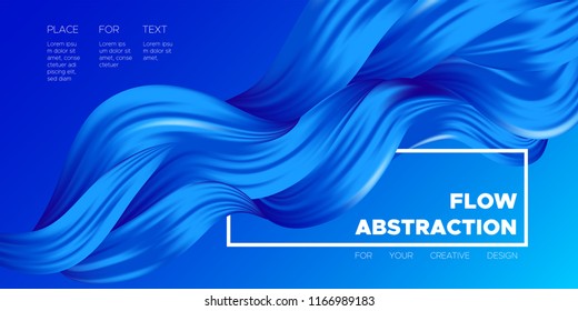 Abstract Color Background. Blue Wavy Fluid Shapes. Vector Illustration EPS10 for Your Creative Design. Beautiful Interweaving. Trendy Digital Background with Flowing Liquid for Business, Banner, Cover