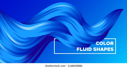 Abstract Color Background. Blue Wavy Fluid Shapes. Vector Illustration EPS10 for Your Creative Design. Beautiful Interweaving. Trendy Digital Background with Flowing Liquid for Business, Banner, Cover