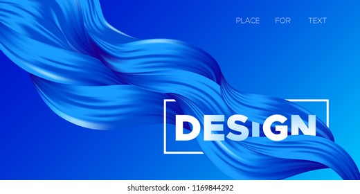 Abstract Color Background. Blue Wavy Fluid Shapes. Vector Illustration EPS10 for Your Creative Design. Beautiful Interweaving. Trendy Digital Background with Flowing Liquid for Business, Banner, Cover