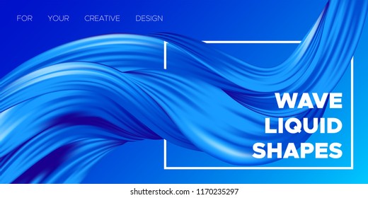 Abstract Color Background. Blue Wavy Fluid Shapes. Vector Illustration EPS10 for Your Creative Design. Beautiful Interweaving. Trendy Digital Background with Flowing Liquid for Business, Banner, Cover