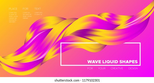Abstract Color Background. Blue Wavy Fluid Shapes. Vector Illustration EPS10 for Your Creative Design. Beautiful Interweaving. Trendy Digital Background with Flowing Liquid for Business, Banner, Cover