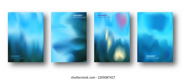 Fondo de color abstracto con gradiente borroso. Colección de plantillas para cubiertas, carteles, carteles, impresiones, postales y diseño creativo