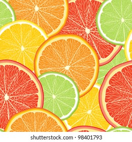 Abstract color background with citrus-fruit of grapefruit, orang