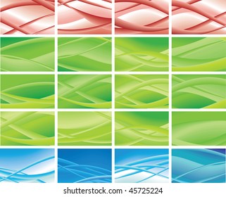 Abstract color background collection with waves - Vector