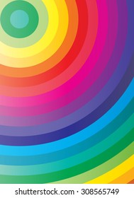 Abstract color background with curved waves. Vector illustration.