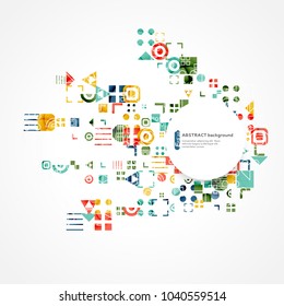 Abstract color background with decorative geometric elements