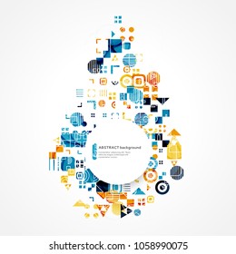 Abstract color background with decorative geometric elements