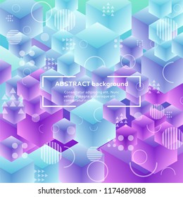 Abstract color background with decorative geometric pattern