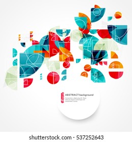 Abstract color background with decorative geometric elements