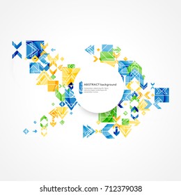 Abstract color background with decorative geometric elements