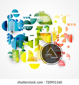 Abstract color background with decorative geometric pattern