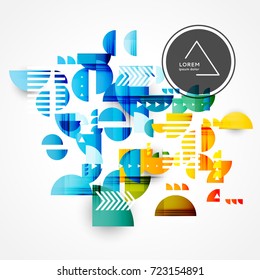 Abstract color background with decorative geometric pattern