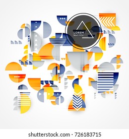 Abstract color background with decorative geometric pattern