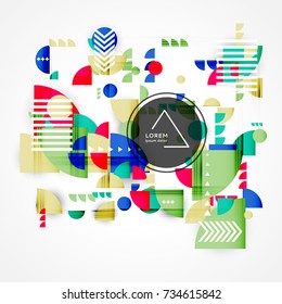 Abstract color background with decorative geometric pattern