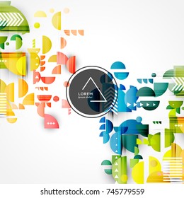 Abstract color background with decorative geometric pattern