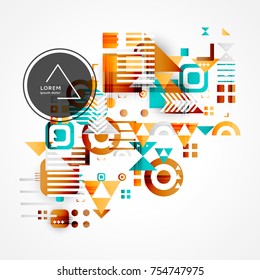 Abstract color background with decorative geometric pattern
