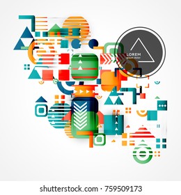 Abstract color background with decorative geometric pattern