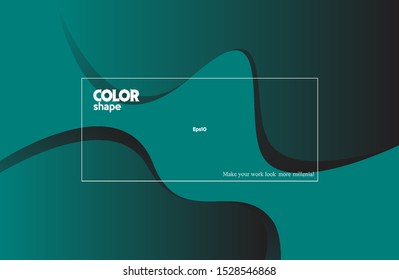Abstract color background design. With dark green shape composition eps10 -Vector