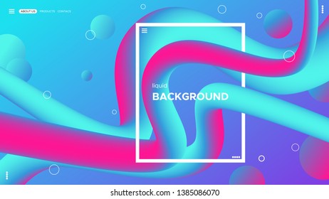 Abstract color background design. Fluid gradient shapes composition. Liquid design template. Vector illustration