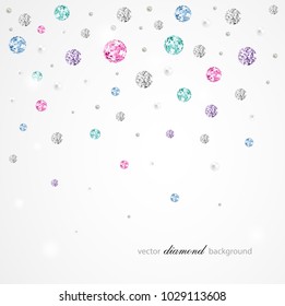 Abstract color background with diamonds and pearls