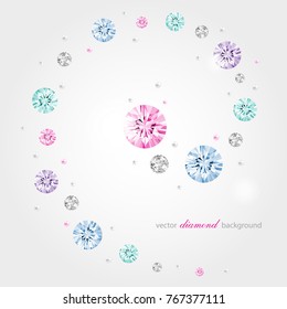 Abstract color background with diamonds and pearls